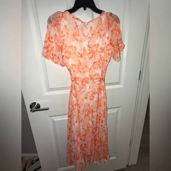 DKNY Orange Floral Midi Dress - Picture 5 of 6